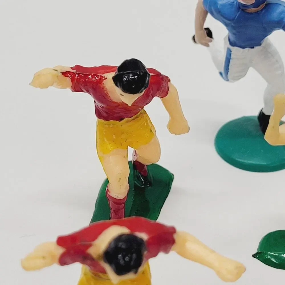 Vintage Hard Plastic Sports Cake Toppers Football Soccer Field Hockey Lot of 8